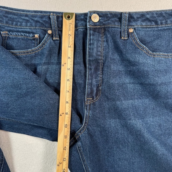 Seven 7 Jeans Womens 14 Blue Slim Straight High Rise Dark Wash - Picture 9 of 13